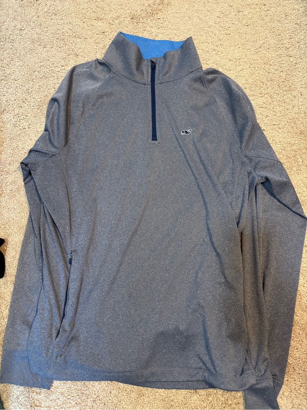Vineyard Vines Men's Gray Quarter-Zip Performance Pullover